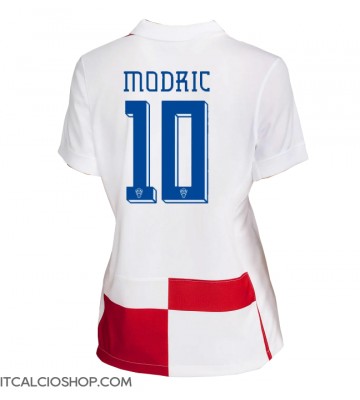Croazia Luka Modric #10 Prima Maglia Femmina Europei 2024 Manica Corta